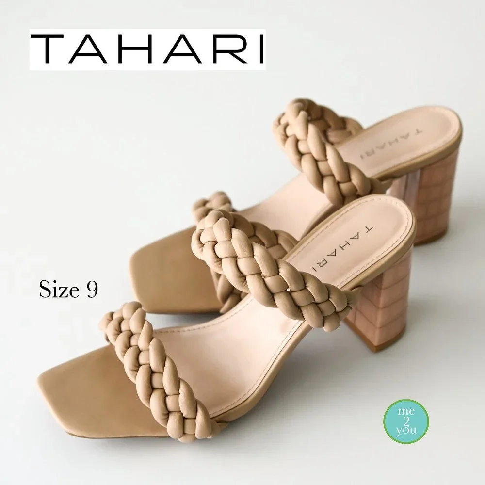 TAHARI Tan Dayah Rope Braid Square Toe 3